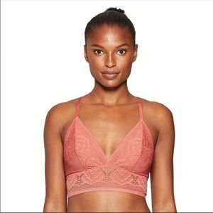 EUC Auden Longline Bralette in Dusty Rose - L